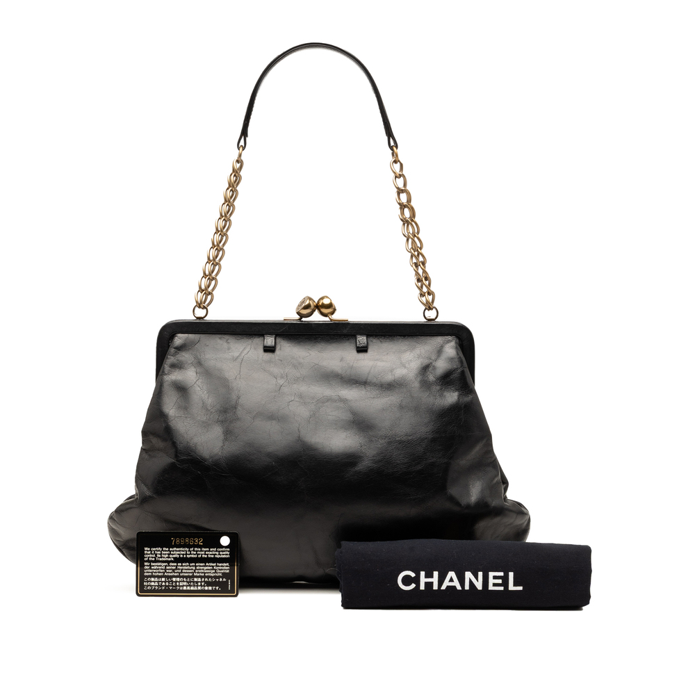 Pre-Loved Chanel Glazed Calfskin Kiss Lock Frame Shoulder Bag - Picture 8 of 8